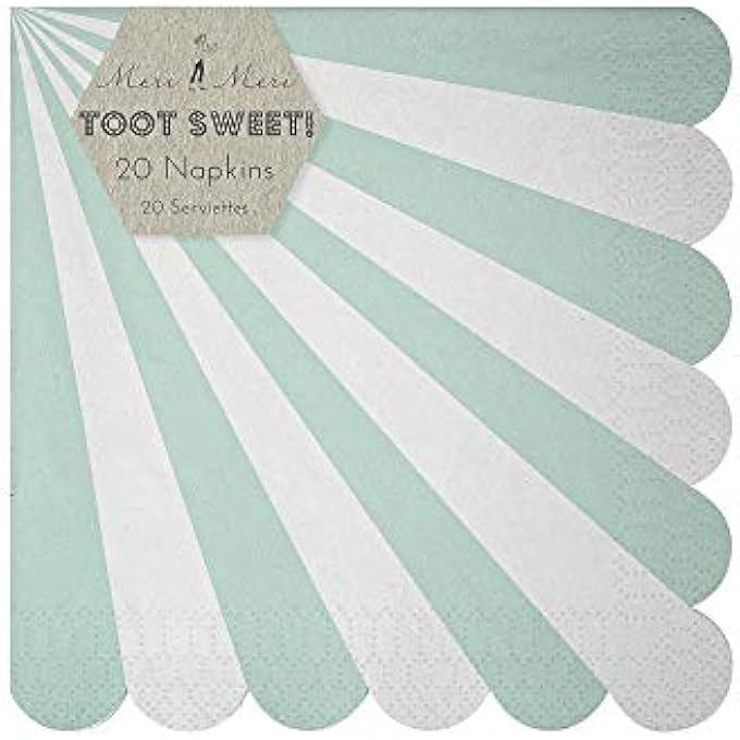 TOOT SWEET AQUA STRIPE NAPKINS 20 PIECES, LARGE - Image 2
